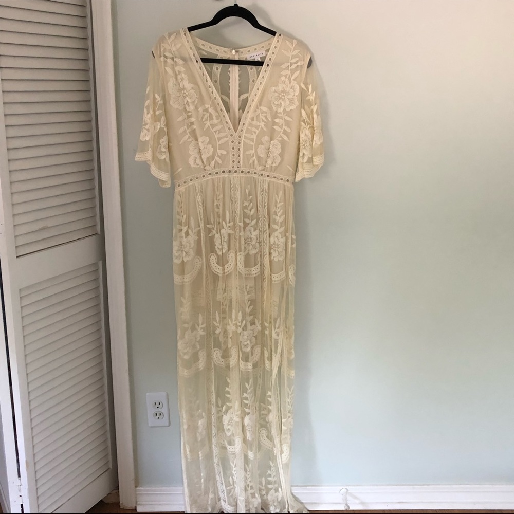 Full length lace overlay romper